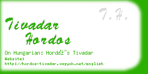 tivadar hordos business card